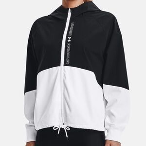 Under Armour Black and White Colorblock Windbreaker Jacket